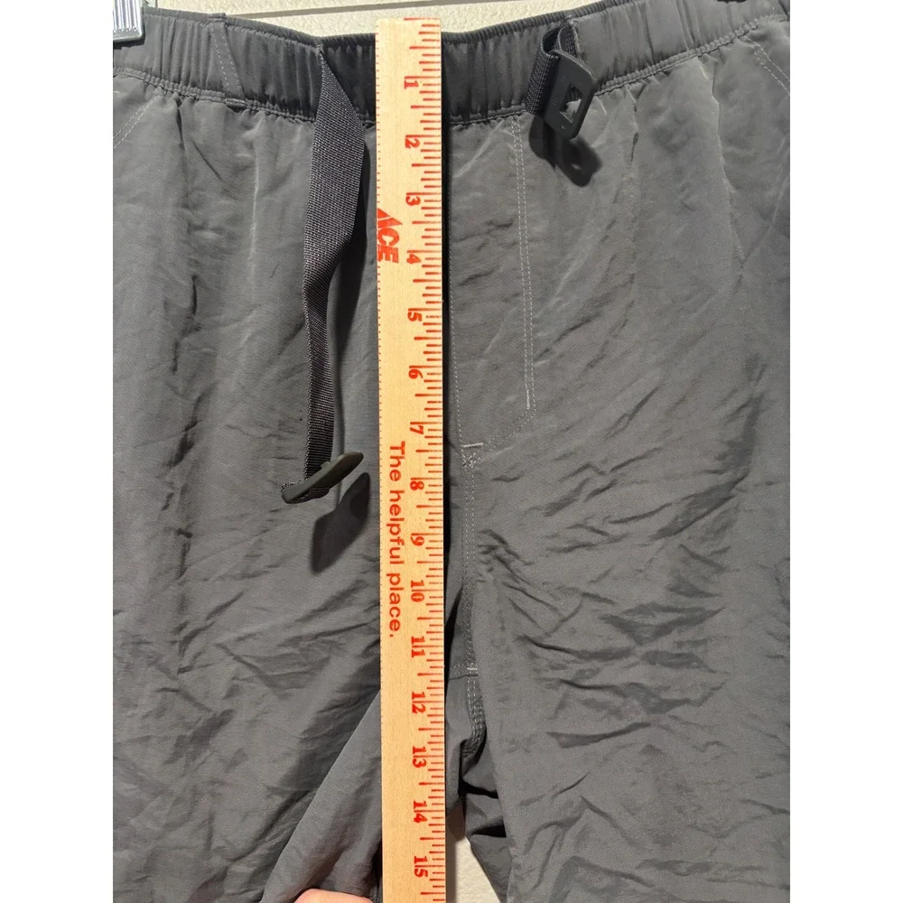 The North Face Mens Hiking Shorts Gray Elastic Waist Belted Outdoor Size Large